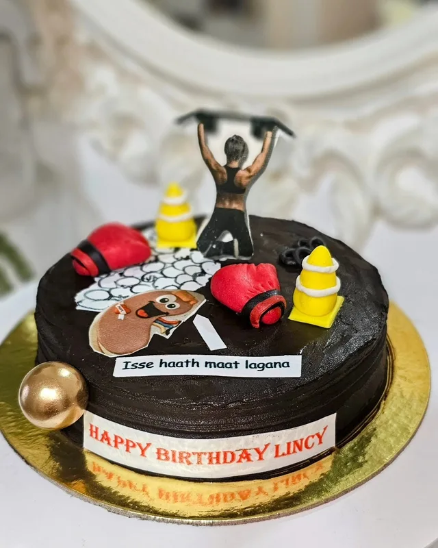 Fitness Trainer Theme Chocolate Cake