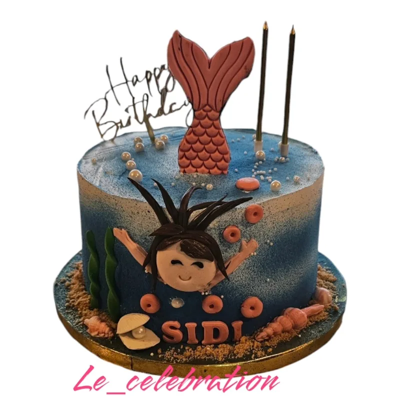 Mermaid Theme Birthday Cake