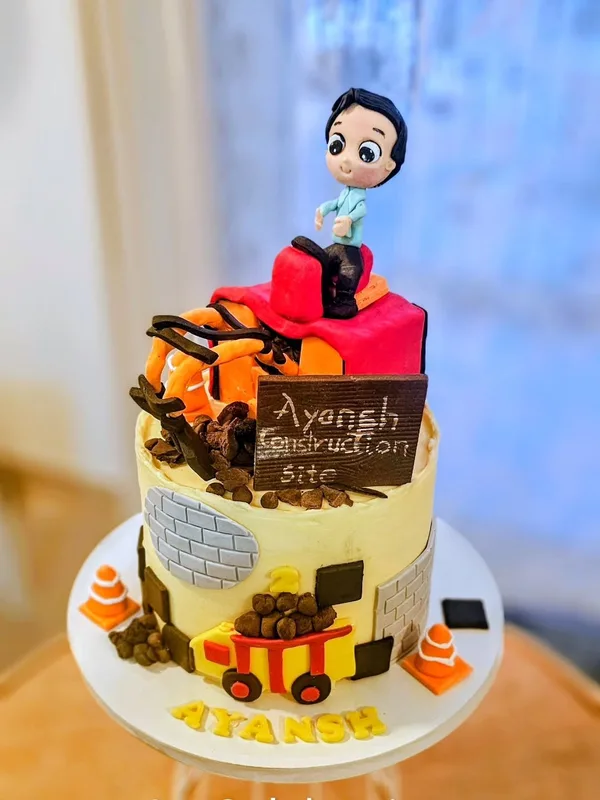Construction Site Kids Theme Cake