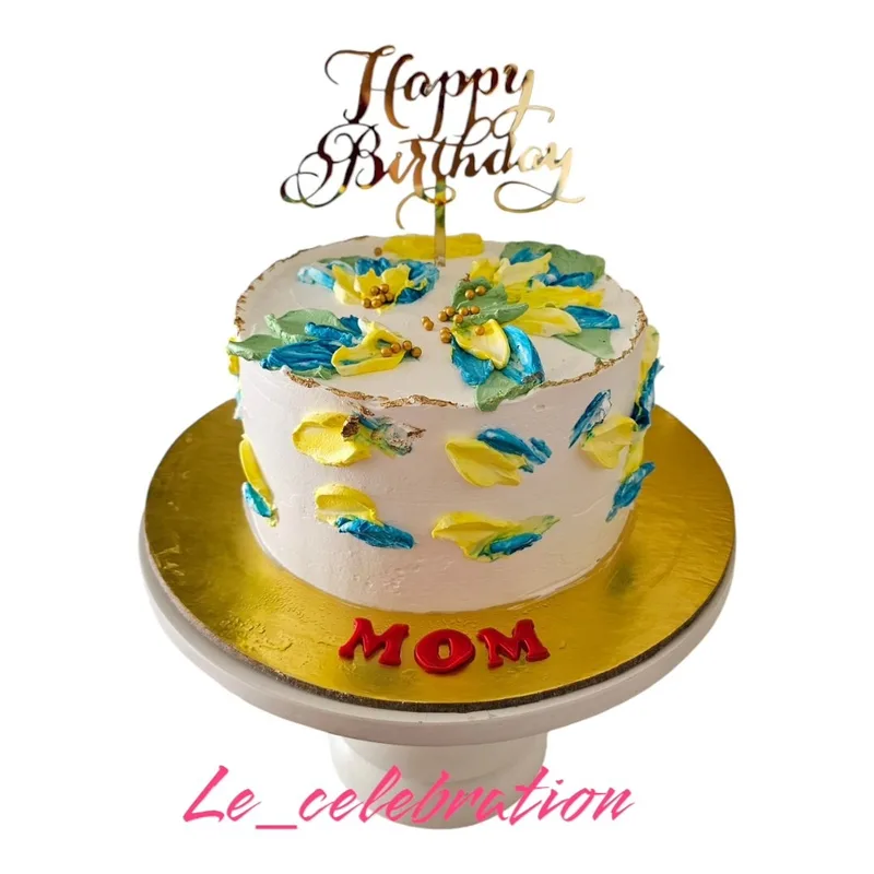 Palette Knife Floral Birthday Cake