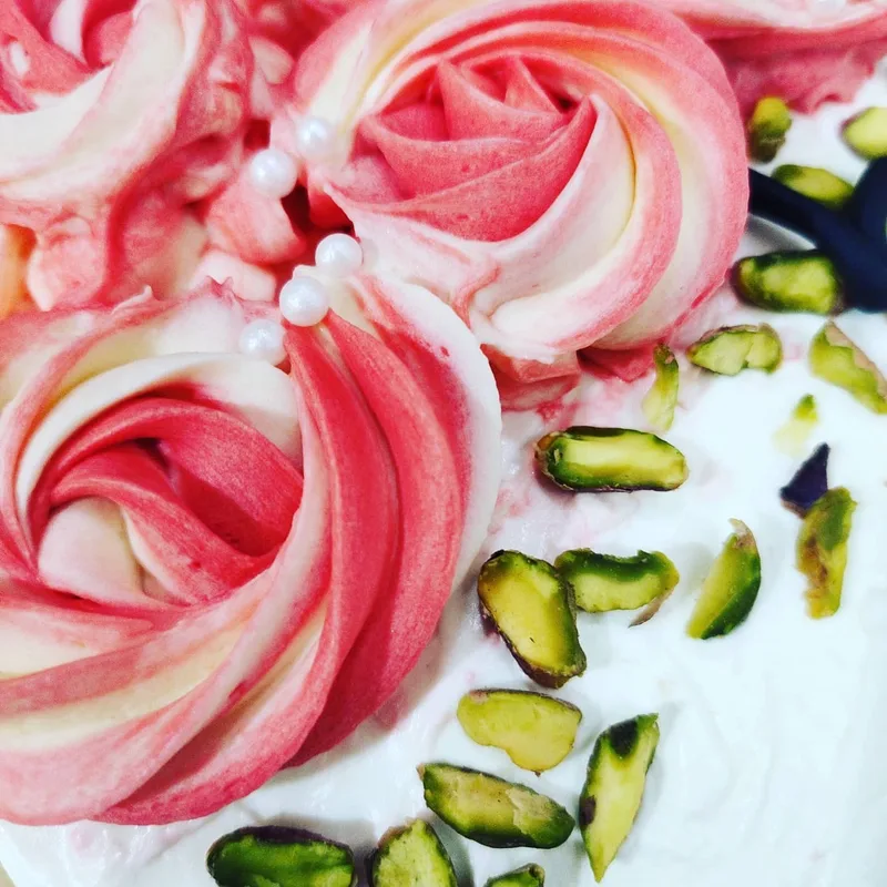 Victorian Rose Pistachio Cake