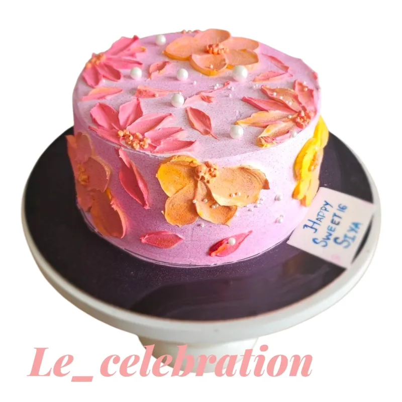 Palette Painted Floral Cake