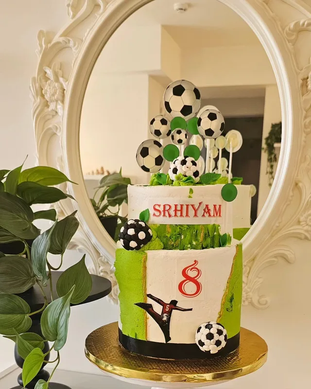 Eggless Soccer Theme Birthday Cake