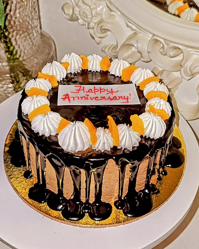 Chocolate Drip Anniversary Cake