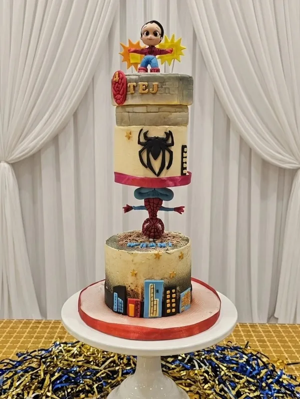 Gravity Defying Spider-Man Cake