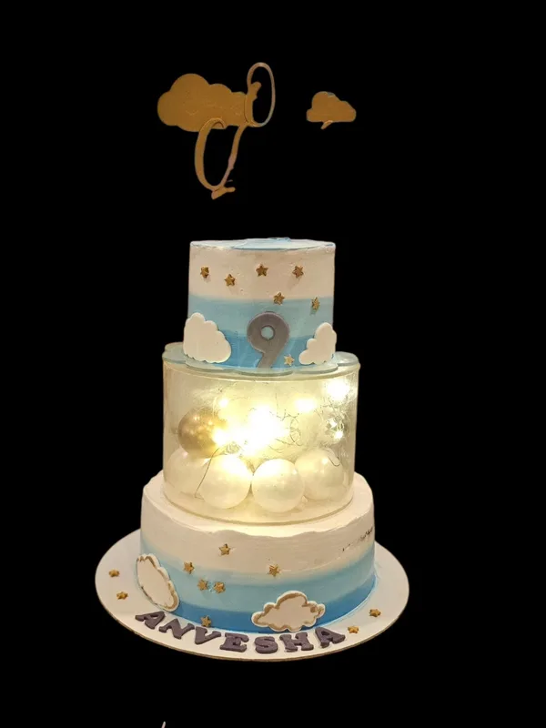 Dreamy Cloud Illuminated Tier Cake