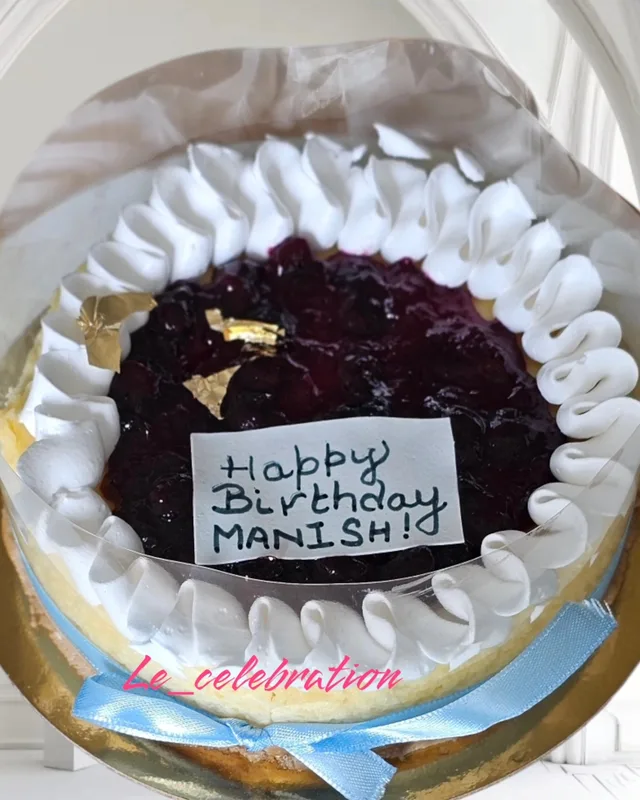 Eggless Blueberry Cheesecake