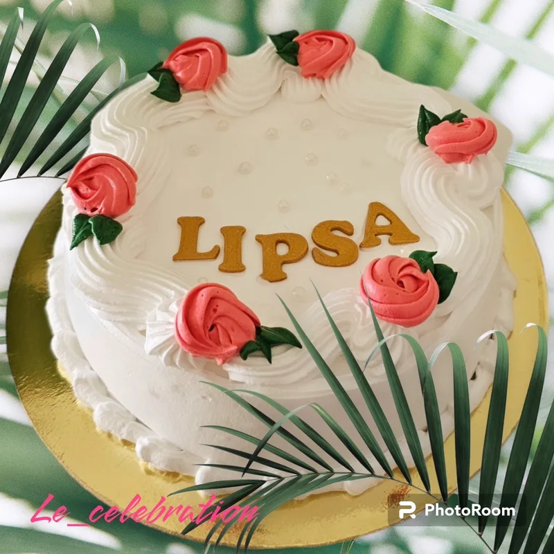 Personalized Strawberry Floral Cake