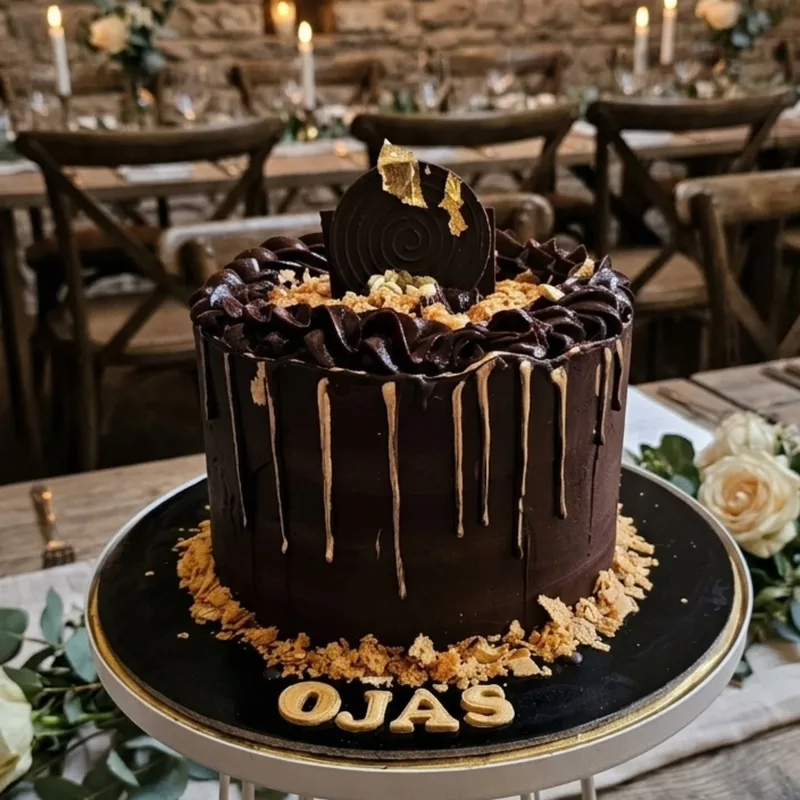 Decadent Chocolate Gold Drip Cake