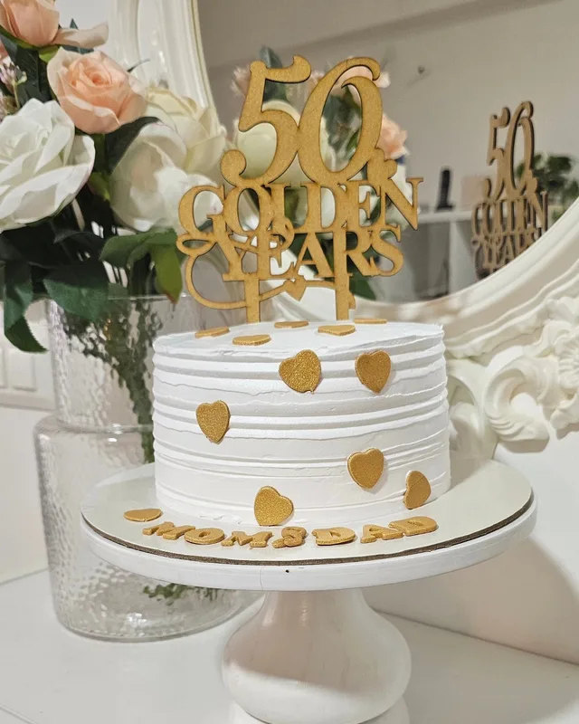Golden Anniversary Celebration Cake