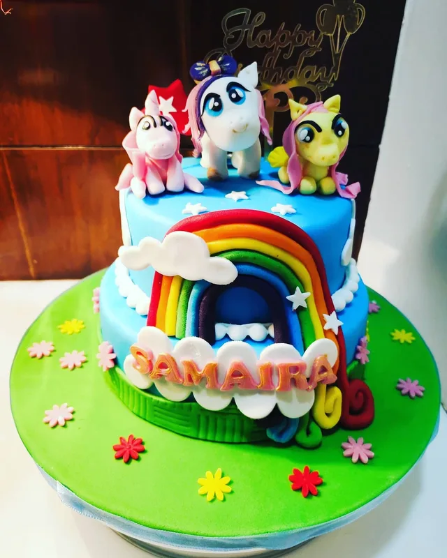 My Little Pony Rainbow Fondant Cake