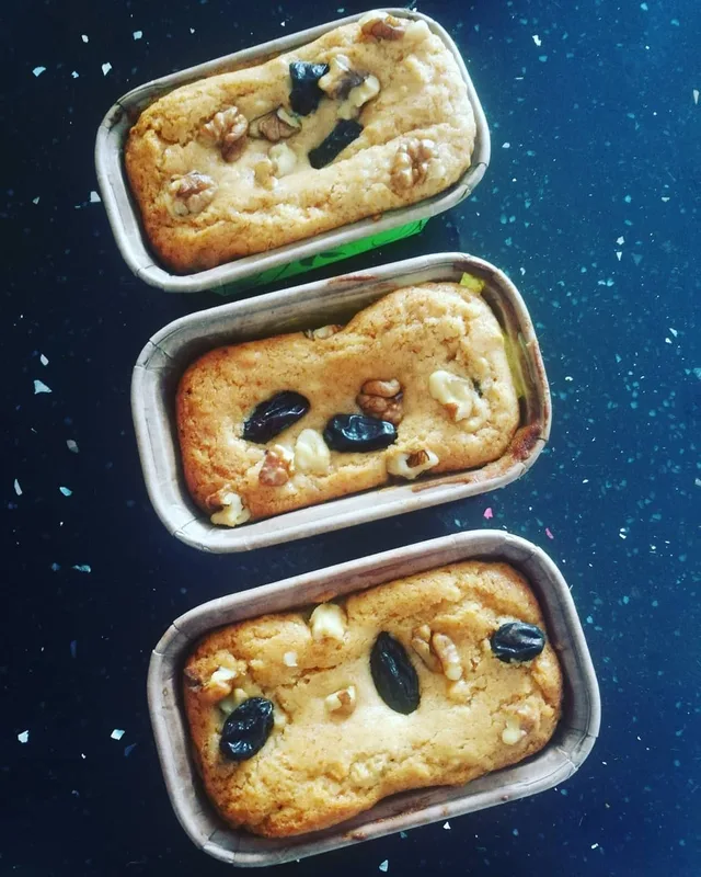 Eggless Blueberry & Walnut Mini Loaf Cake