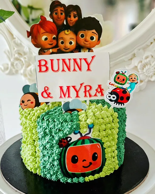 Cocomelon Theme Birthday Cake