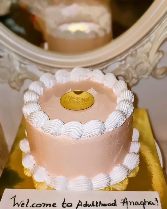 Elegant Blush Red Velvet Cake