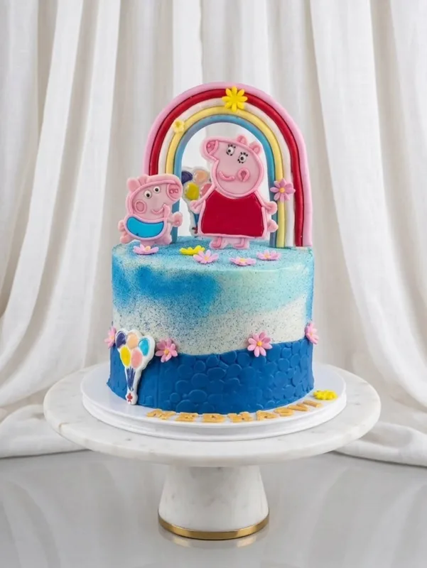 Peppa Pig Rainbow Theme Cake