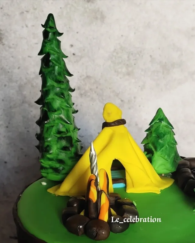 Camping Adventure Theme Cake