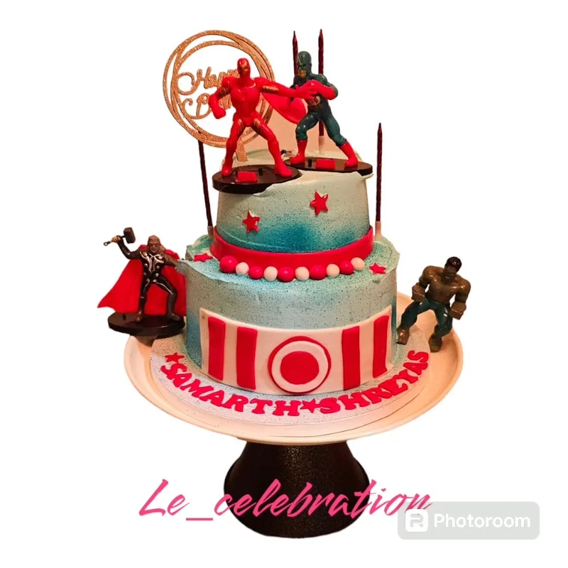 Avengers Superhero Two Tier Theme Cake