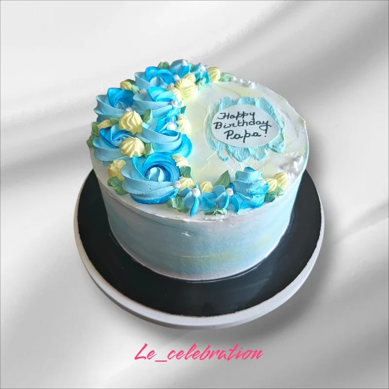 Blue Rosette Birthday Cake for Papa