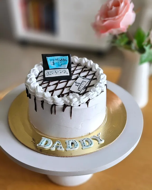 Dad Laptop Theme Chocolate Cake