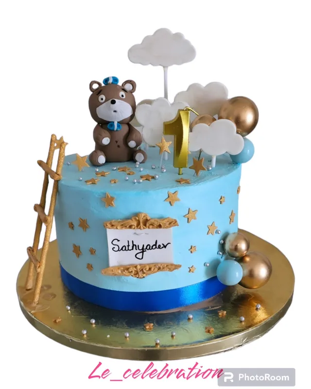Teddy Bear First Birthday Cake