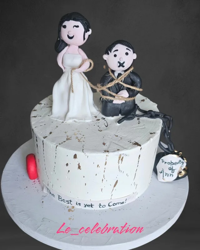 Tied Up Groom Bachelorette Cake