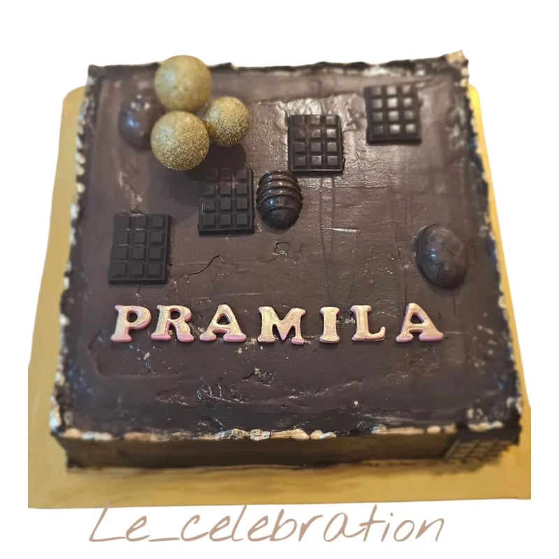 Personalized Dark Chocolate Truffle Cake