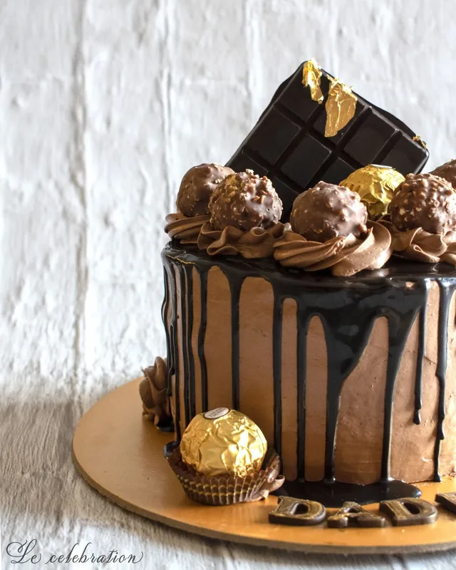 Ferrero Rocher Chocolate Drip Cake