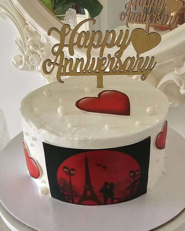 Parisian Romance Anniversary Cake