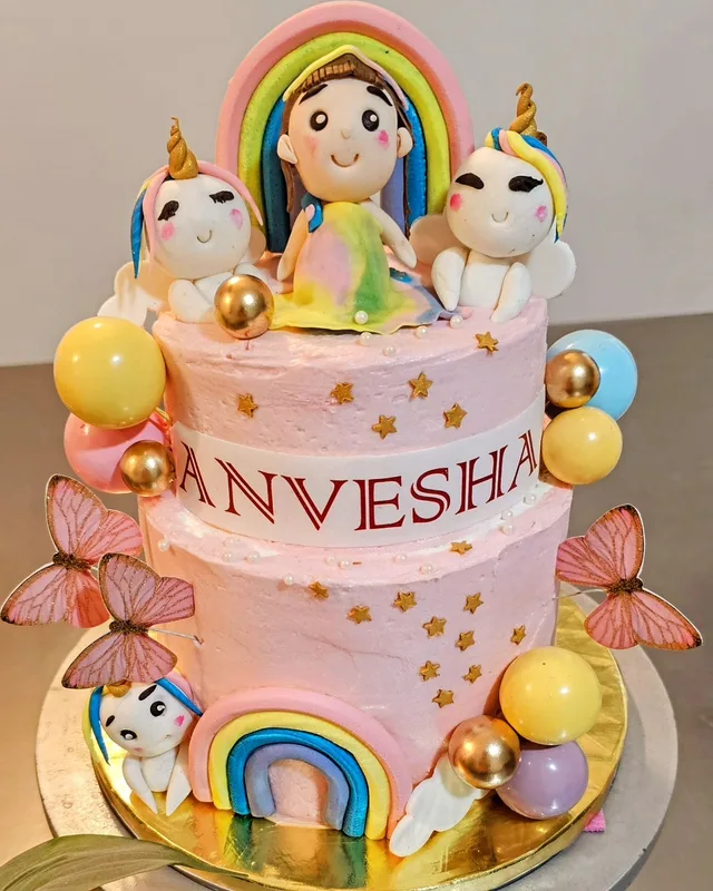 Unicorn Rainbow Two Tier Cake
