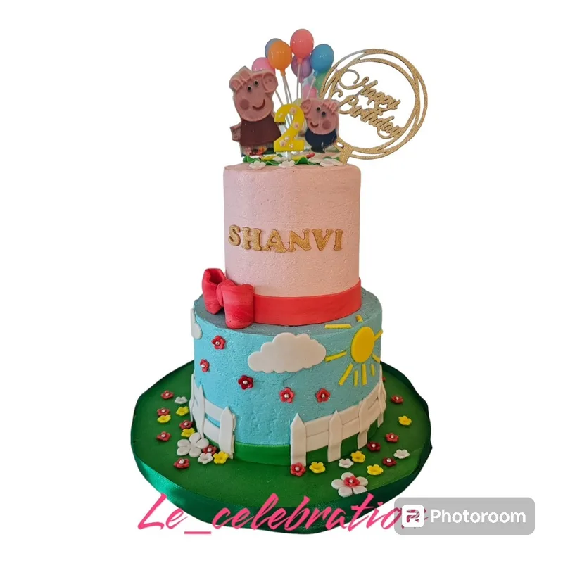Peppa Pig Two-Tier Birthday Cake