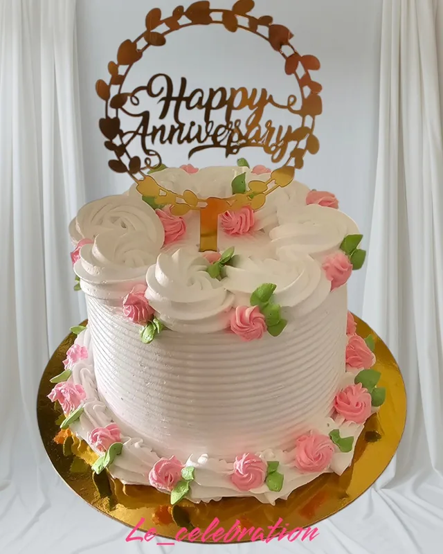 Elegant Rosette Anniversary Cake
