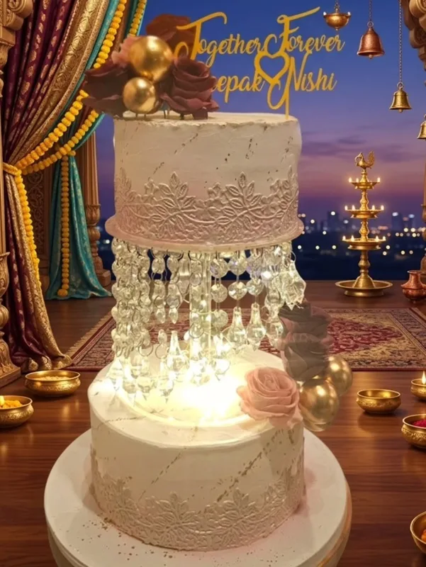 Regal Chandelier Wedding Cake