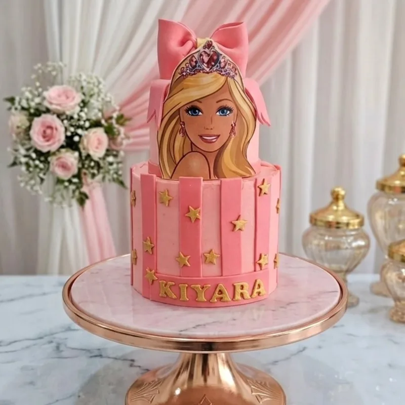 Pink Princess Barbie Theme Cake