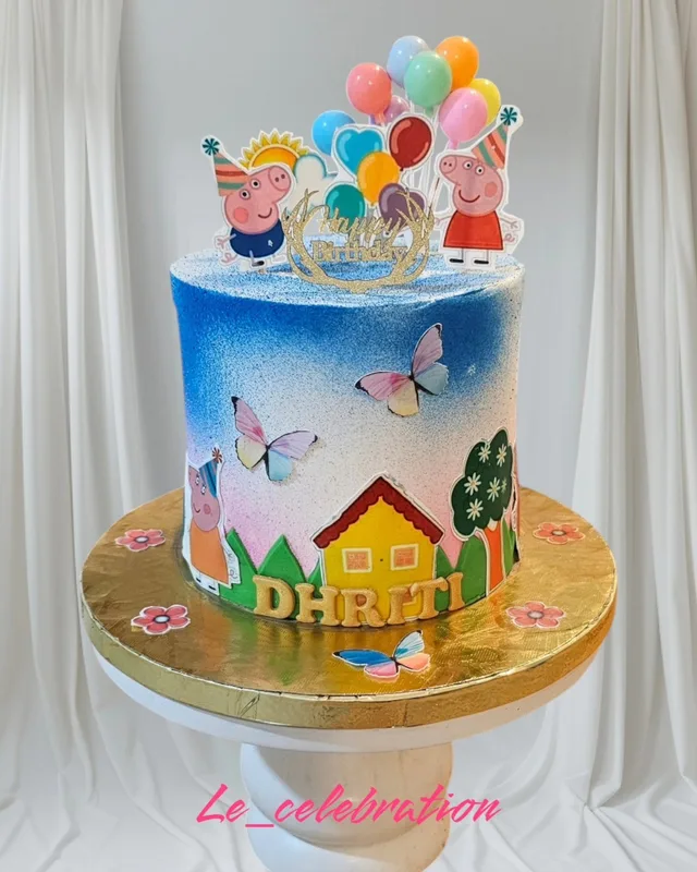 Peppa Pig Theme Birthday Cake