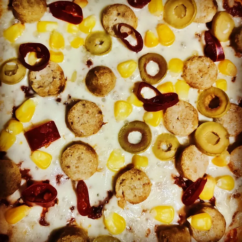 Loaded Sausage and Corn Pizza