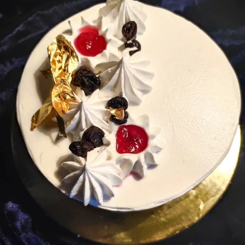 Berry Vanilla Gold Leaf Cake