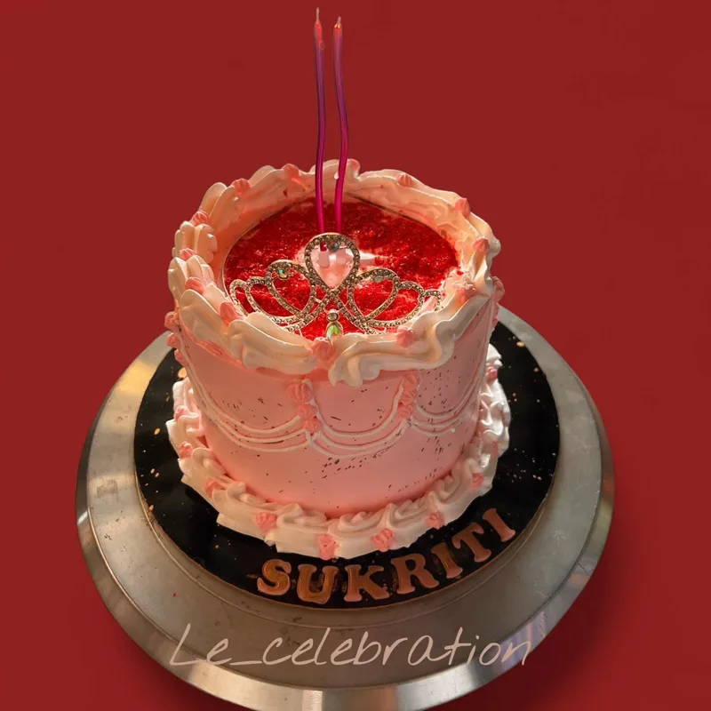 Pink Princess Crown Cake