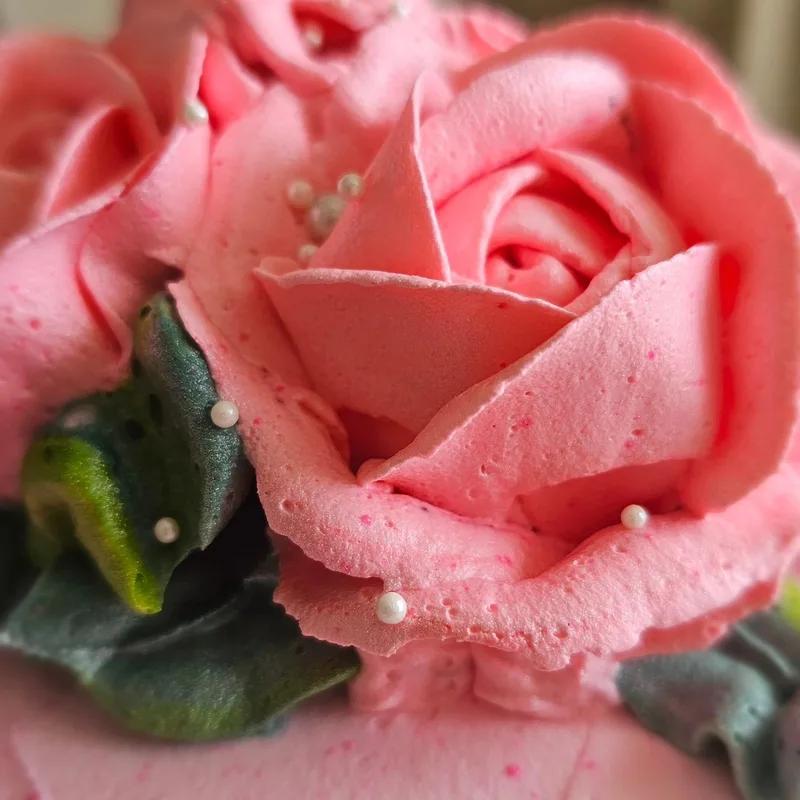 Pink Rose Whipped Cream Cake
