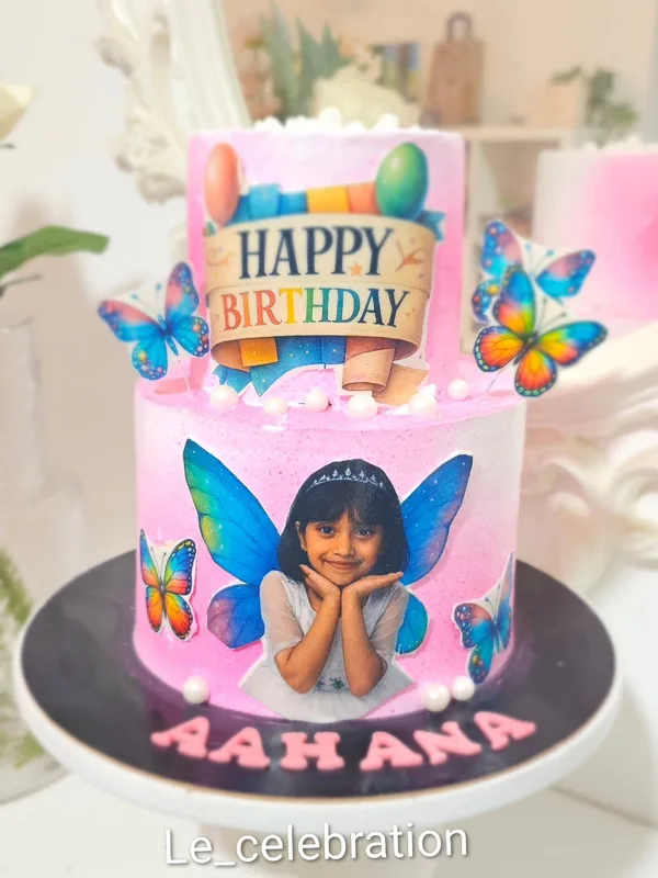 Fairy Princess Two Tier Photo Cake