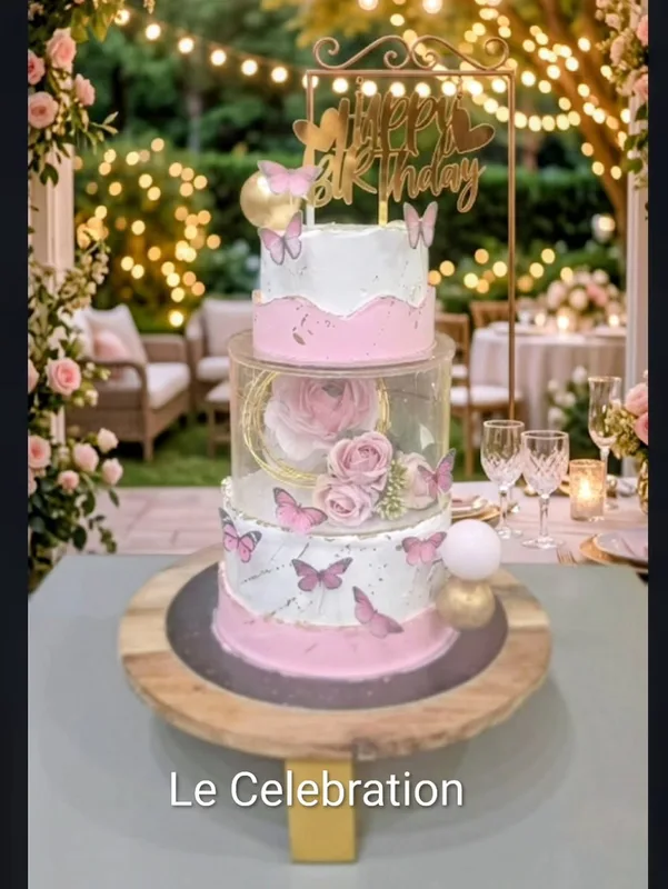 Enchanted Butterfly & Floral Tier Cake