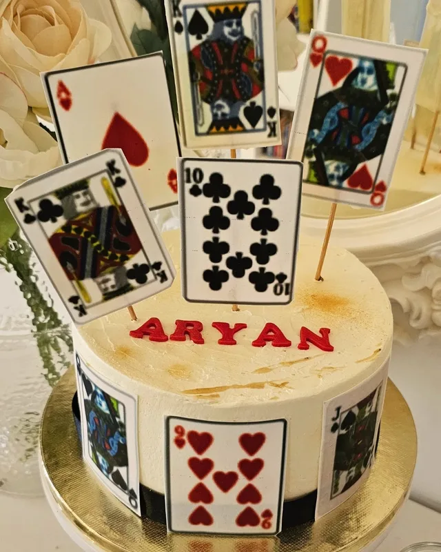 Playing Cards Theme Butterscotch Cake