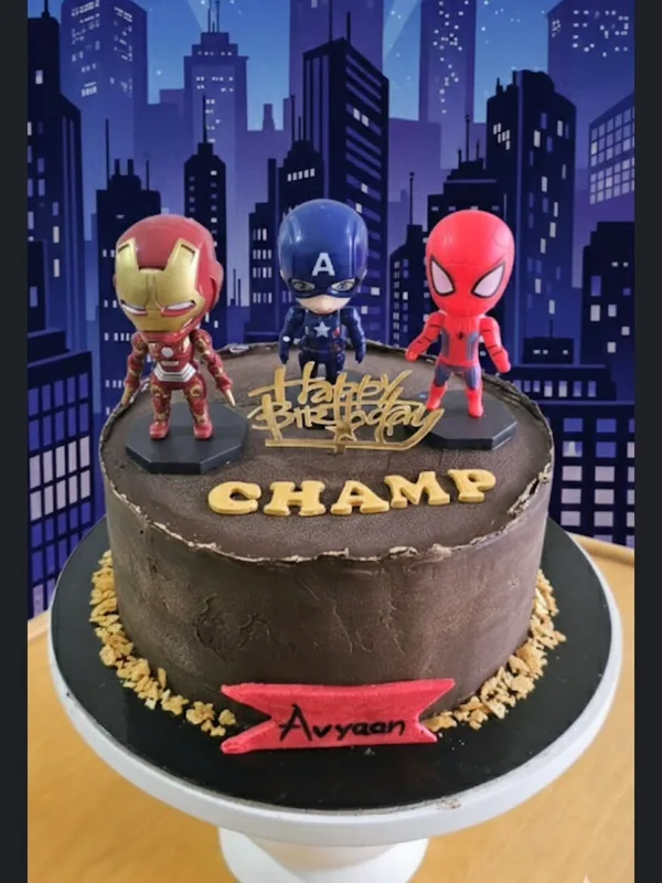 Avengers Superhero Chocolate Birthday Cake