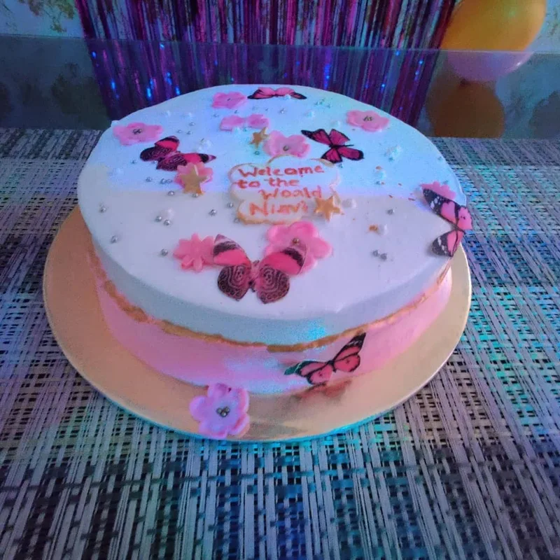 Butterfly Baby Girl Celebration Cake