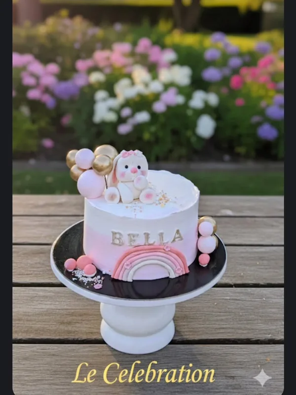 Pastel Bunny Rainbow Cake