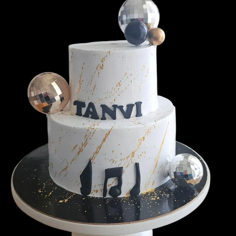 Disco Glam Musical Two Tier Cake