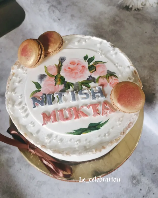 Hand Painted Victorian Anniversary Cake