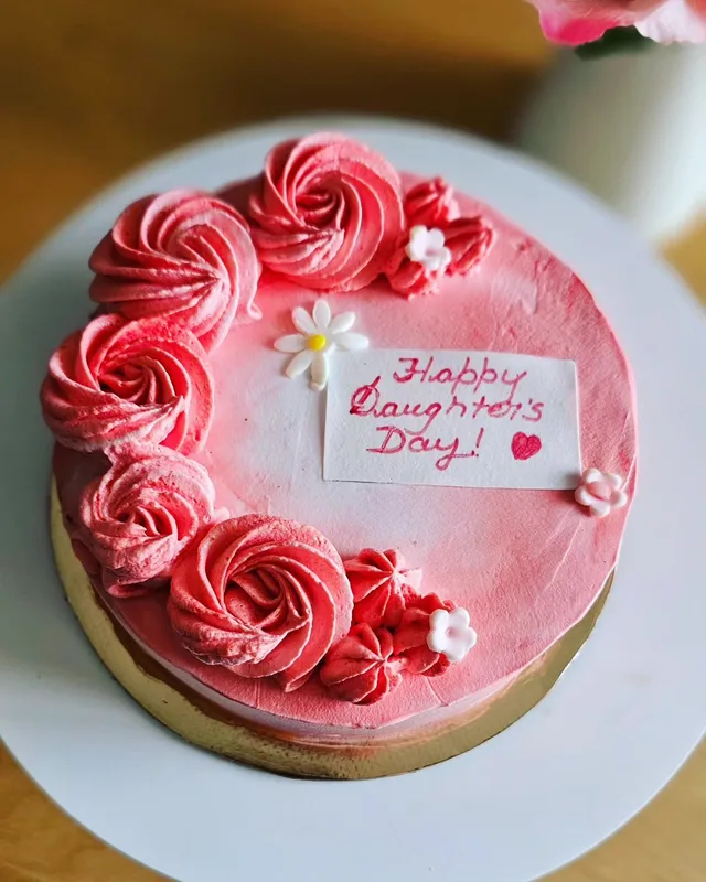 Pink Rosette Daughter's Day Cake