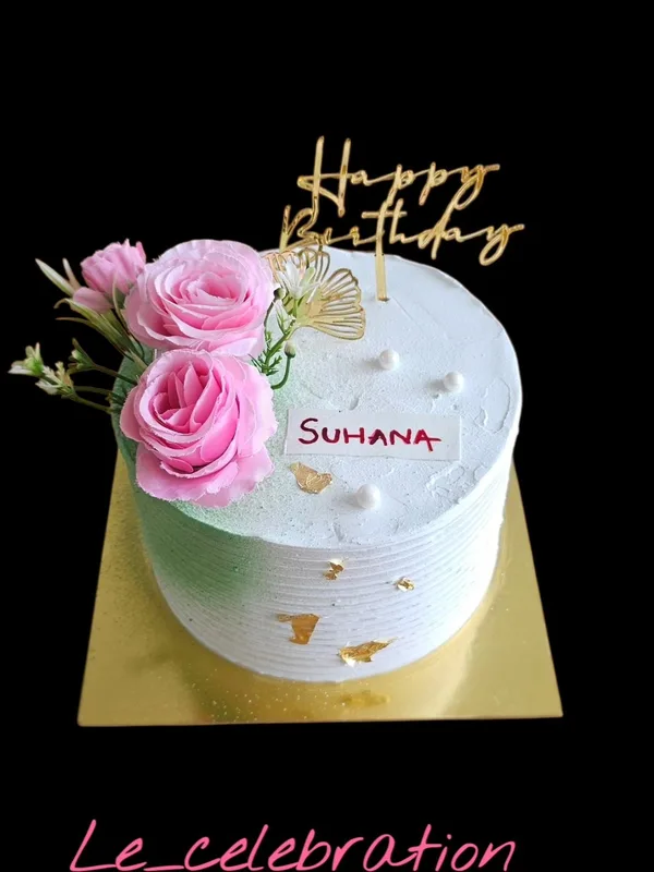 Floral Elegance Birthday Cake