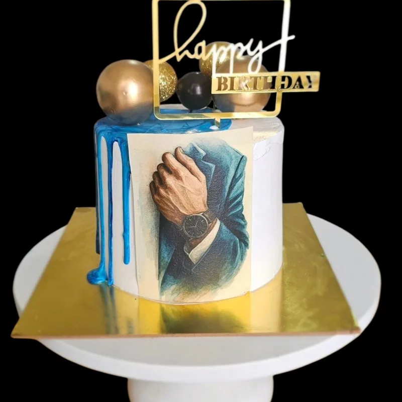 Gentleman Theme Birthday Cake