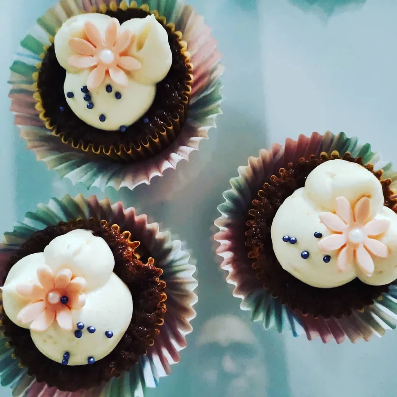 Floral Carrot Cupcakes